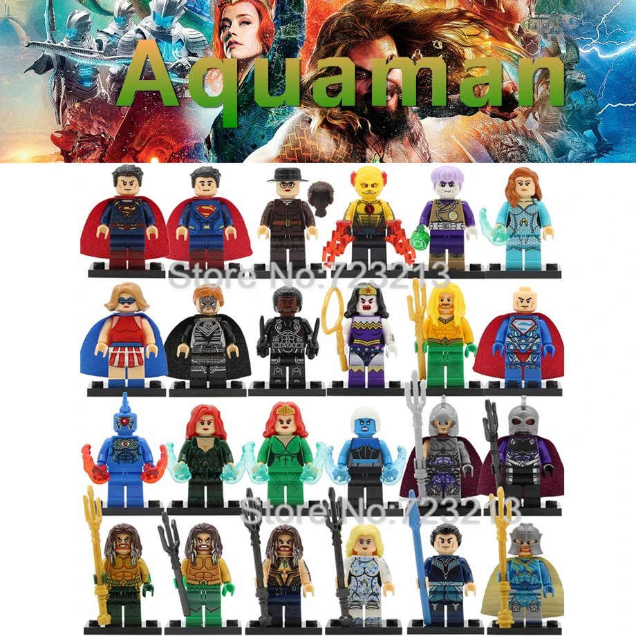 

X0219 DC Super Hero Figure Luther Superman Mera Brother Eye Wonder Woman Aquaman Killer Frost Building Blocks Set Brick Toys