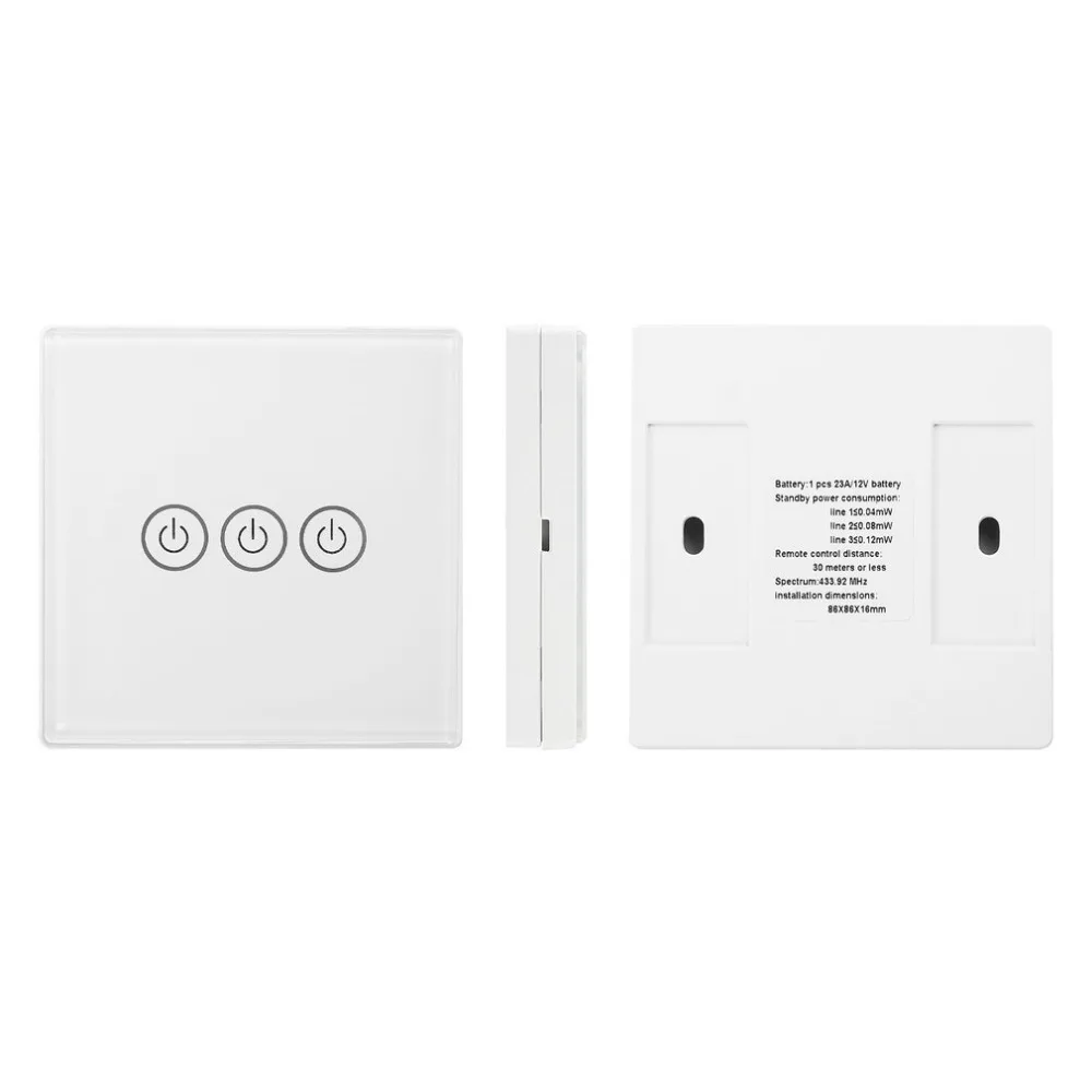 Saful 1pcs Wireless Remote Control Touch Switch Wall Light Switch