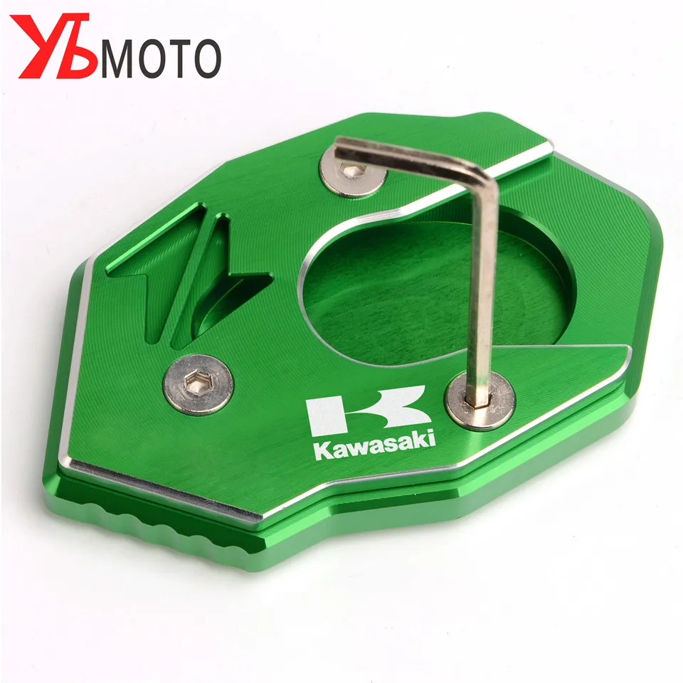 Baratos Para Kawasaki Z650 Z900 Z1000 Z1000SX ER 6N ZX6R ZX10R ZX16R motocicleta CNC Alunimun Kickstand Plate extensor de pie
