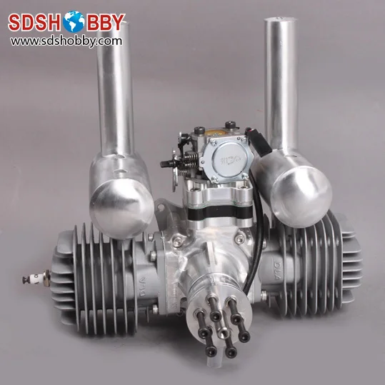 DLA116 CNC Processed Gasoline Engine Petrol Engine 116CC for Gas Airplanes with Double Cylinders