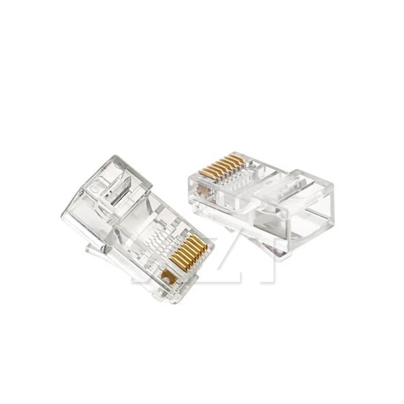 

50pcs/lot RJ45 RJ-45 Ethernet Cables Module Plug Network Connector for UTP Cat5 Cat5e Network Cable Crystal 8P8C heads