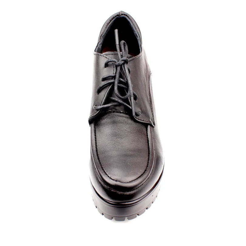 Plate Salto Chaussures forme Rétro Travail Stable Uninnova Fendu Confortable Bureau Rond Alto Femmes Pompes En De Hauts Noir Cuir Bout Talons Wp135 rrwq8dT