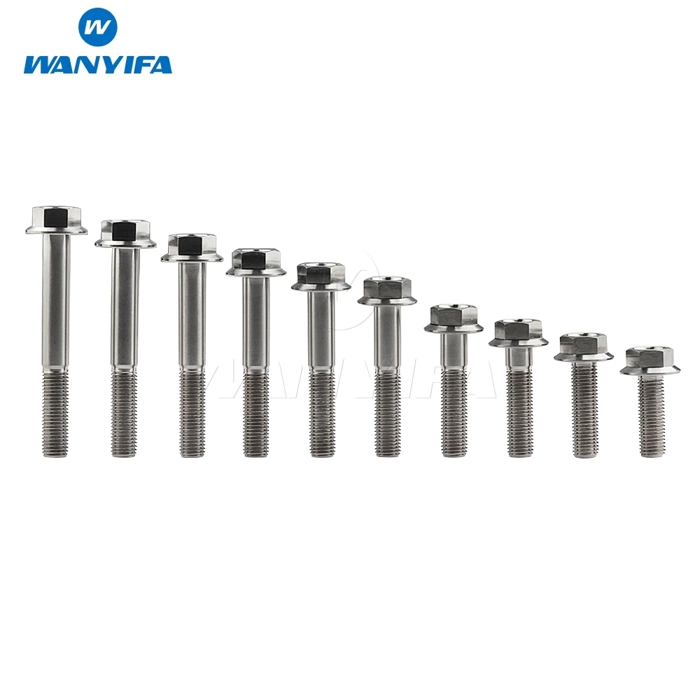 

Wanyifa M10 x 30 35 40 45 55 60 65 70 75 80 100mm 1.25 Pitch Titanium Ti Flange Hex Bolt