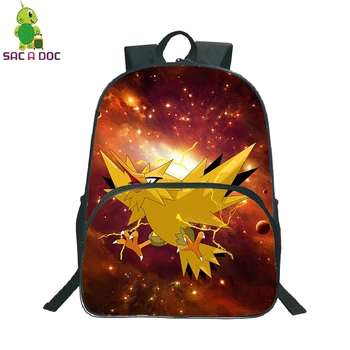 

Pokemon Zapdos Galaxy Universe Space Backpack Children School Bags Daily Backpack Women Men Leisure Travel Shoulder Bags