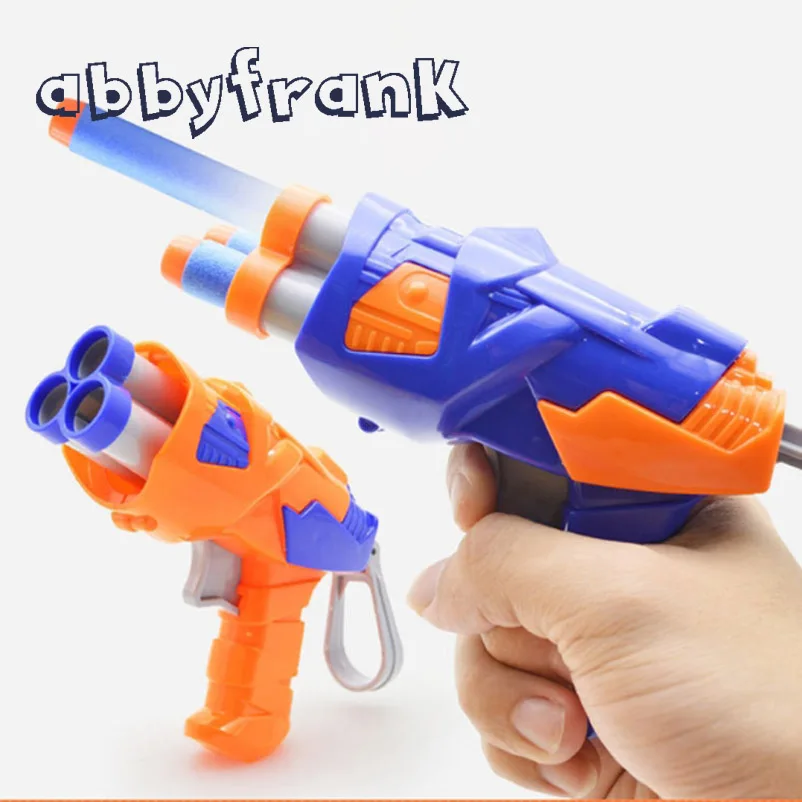 

Abbyfrank 3 Pcs EVA Soft Bullets Toy Gun Plastic Manually Pistol Airsoft Toy Gift for Children with Magazine Outdoor Game
