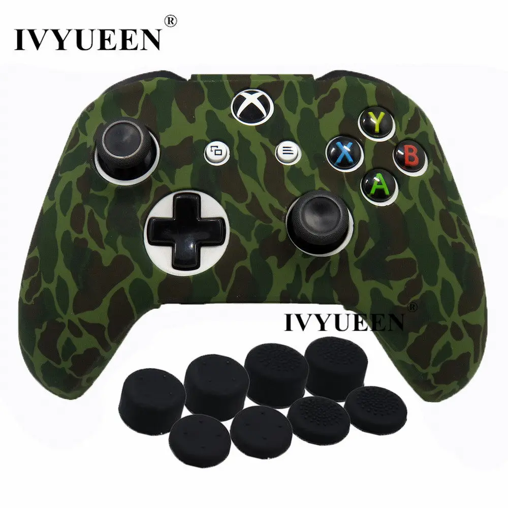 Защитный силиконовый чехол IVYUEEN 9 в 1 для XBox One X S, защитный камуфляжный чехол с 8 аналоговыми ручками