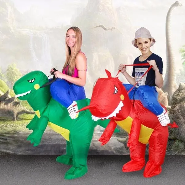 Костюмы для Пурима Airblown фен управляемый T-Rex надувной динозавр костюм наряд вечеринка Хэллоуин костюм для детей взрослых Динозавр