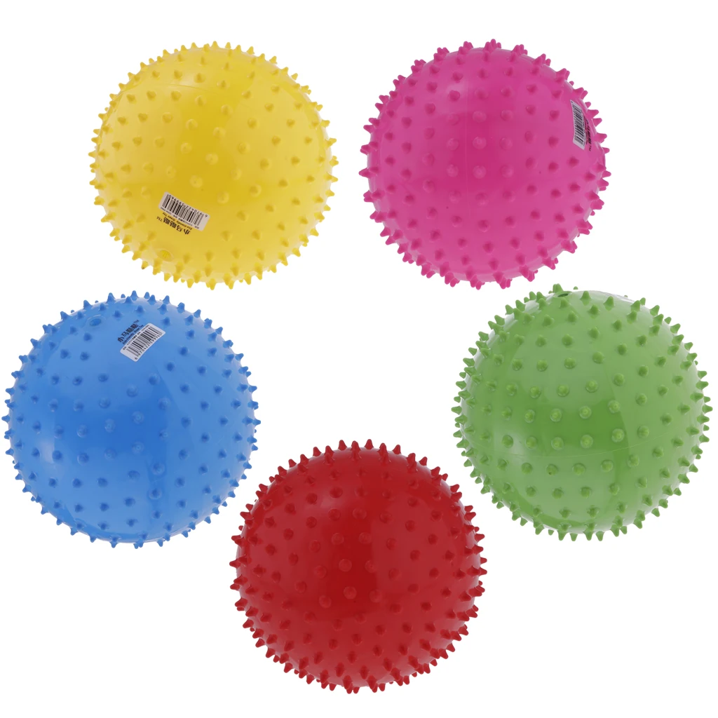 9 Inch Kids Multi colored Knobby Bouncy Ball Spiky Sensory Ball for