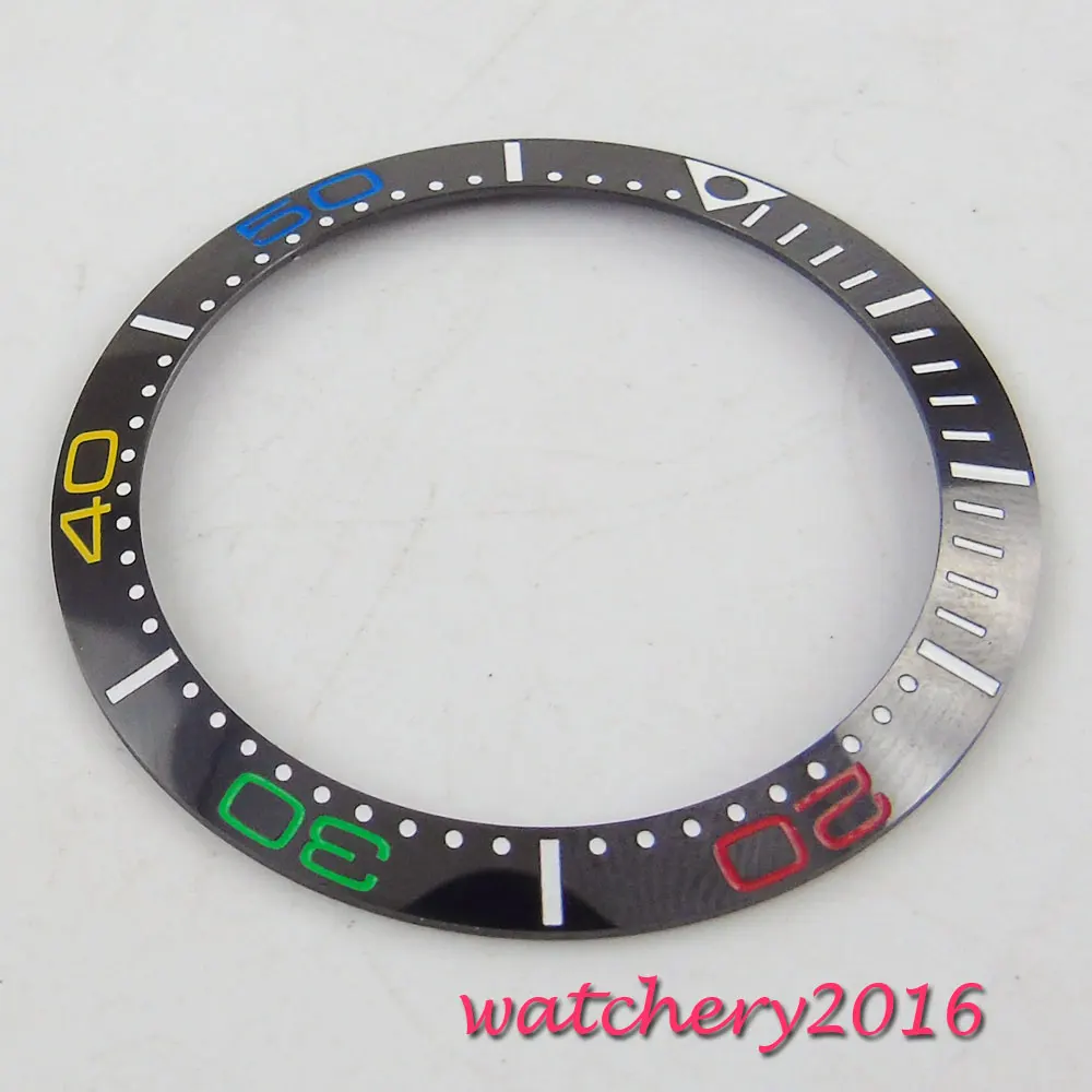 New 38mm Parnis black New Titanium ceramic bezel insert for 40mm submariner mens watch High quality Repair watches for Parts
