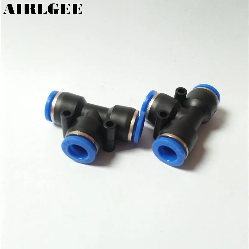 3 Pz 10Mm A 10Mm One Touch Raccordi Rapidi T A Forma Di Connettori Nero Blu Pe10