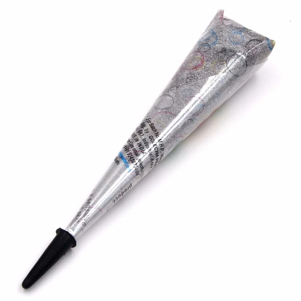 1 Piece Henna Glitter Cone 6 Colors Laser Body Art Tattoo Paint Temporary Draw Indian Mehndi Henna Paste Cone Glitter Stage 2016 (18)