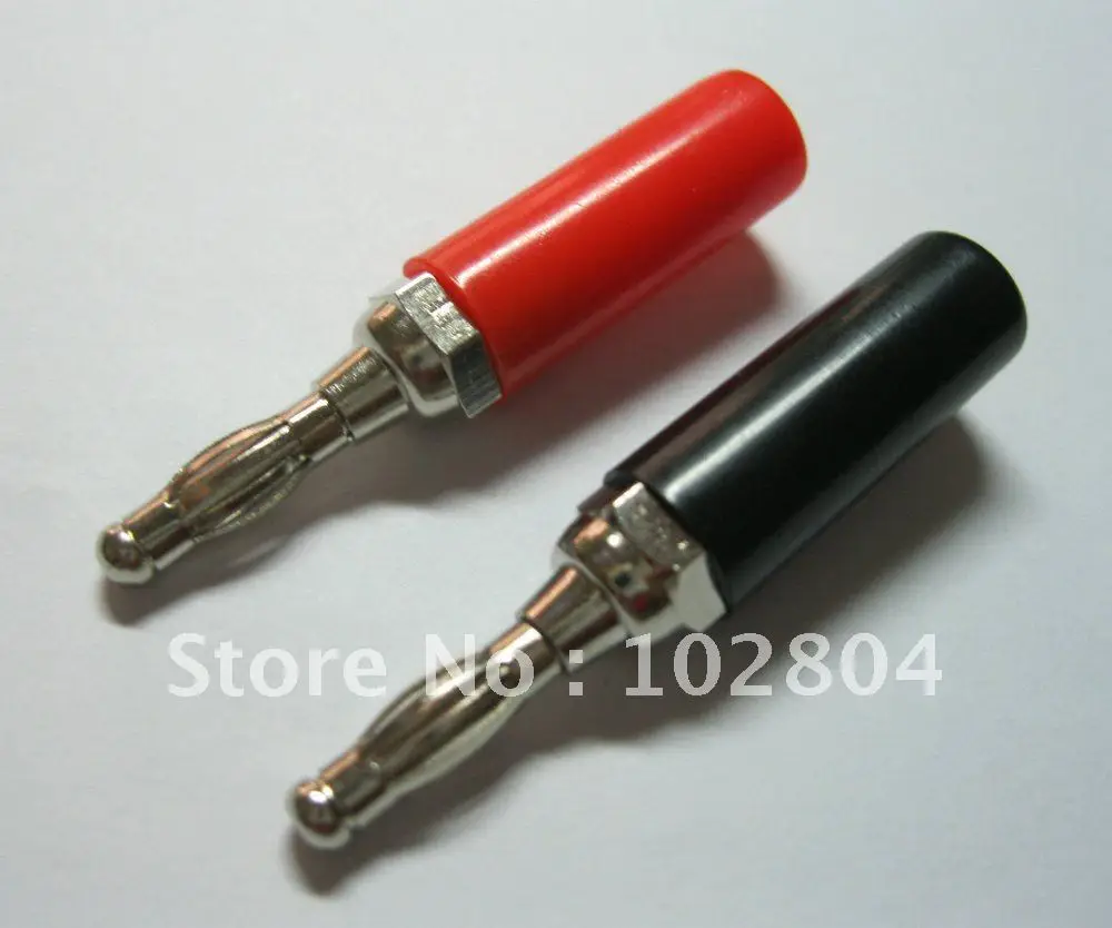 

80 pcs Copper 4mm Banana Plug Solder Type Red & Black Length 46mm
