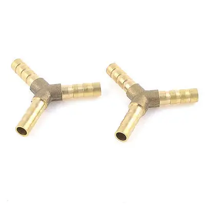 2 Pcs Brass Y-Shape 3 Ways 6mm Hose Barb Fitting Adapter Coupler Connector | Обустройство дома