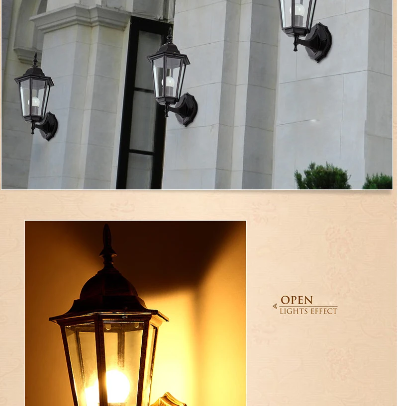 Модная железная настенная лампа, винтажная настенная лампа, наружная водонепроницаемая лампа для балкона