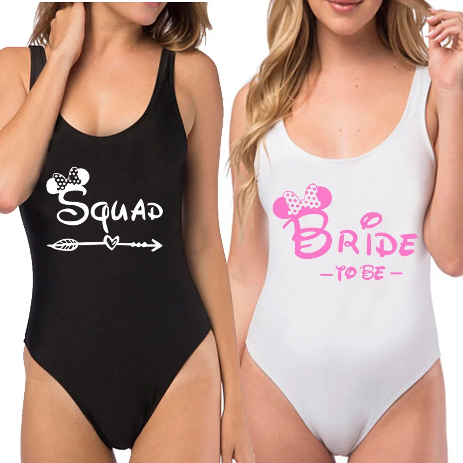 Сдельный купальник для невесты и команды, милый Принт, сексуальные стринги, купальник для женщин, с высокой посадкой, купальный костюм, открытая спина, черный, пляжный, монокини, боди