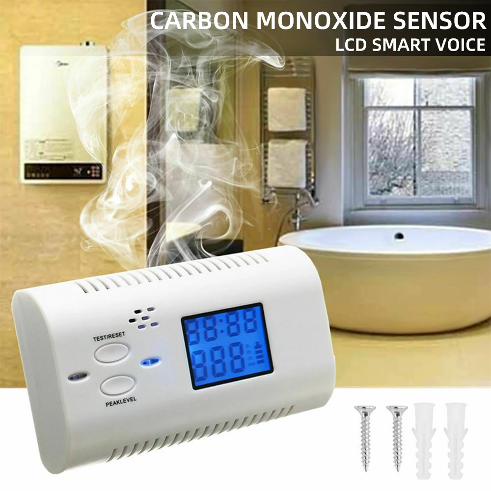 

1PCs LCD Smart Voice Carbon Monoxide Detector CO Alarm Sensor Poisoning Gas Fire Smoke Warning Safe Alarm With Voice Alarm