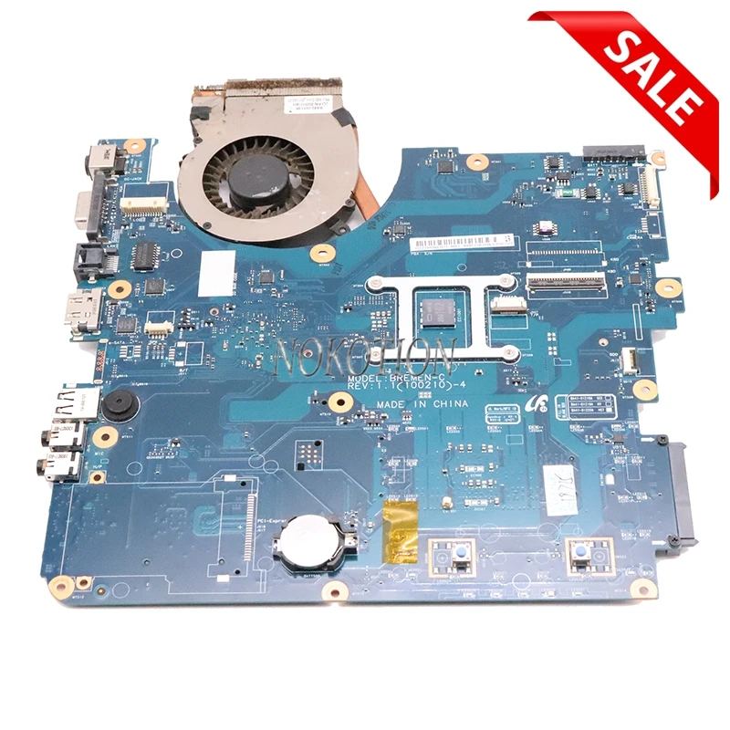 NOKOTION BA92-06785A BA41-01219A ноутбук материнская плата для Samsung R540 NP-R540 материнская плата BREMEN-C HM55 DDR3 процессор+ Raidiator