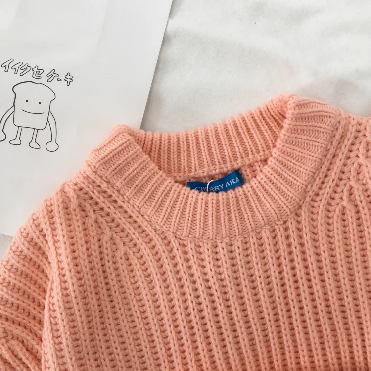 Новинка, шикарный осенне-зимний женский пуловер, свитер с круглым вырезом, простой однотонный свободный толстый корейский Повседневный модный топ T97210D