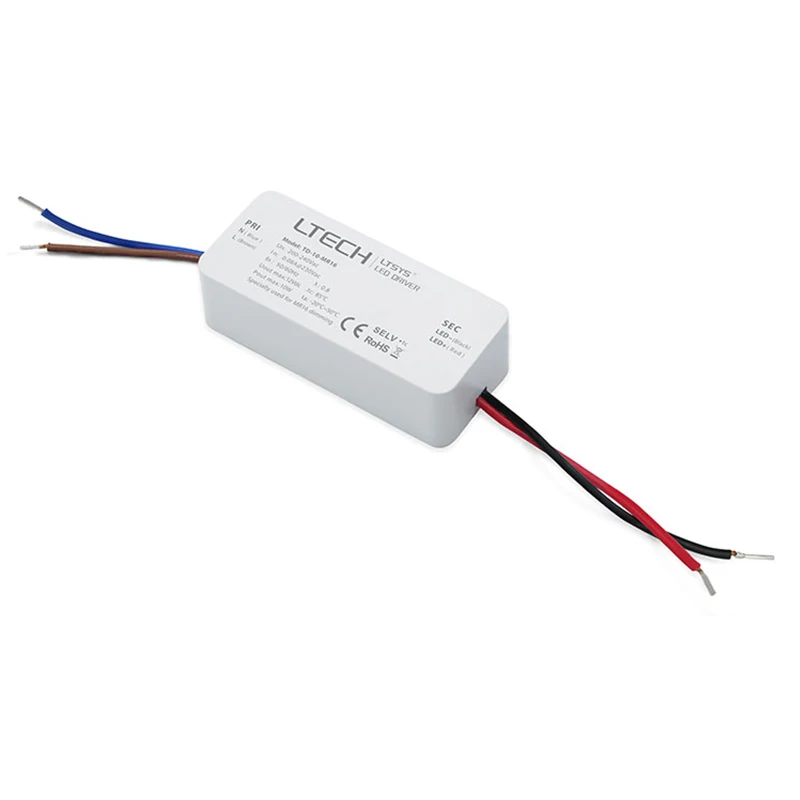 

LTECH LED Triac/ELV Dimming Driver;10W LED Intelligent dimmable driver;AC200-240V input;DC12V 10W output for MR16 light Lamp use