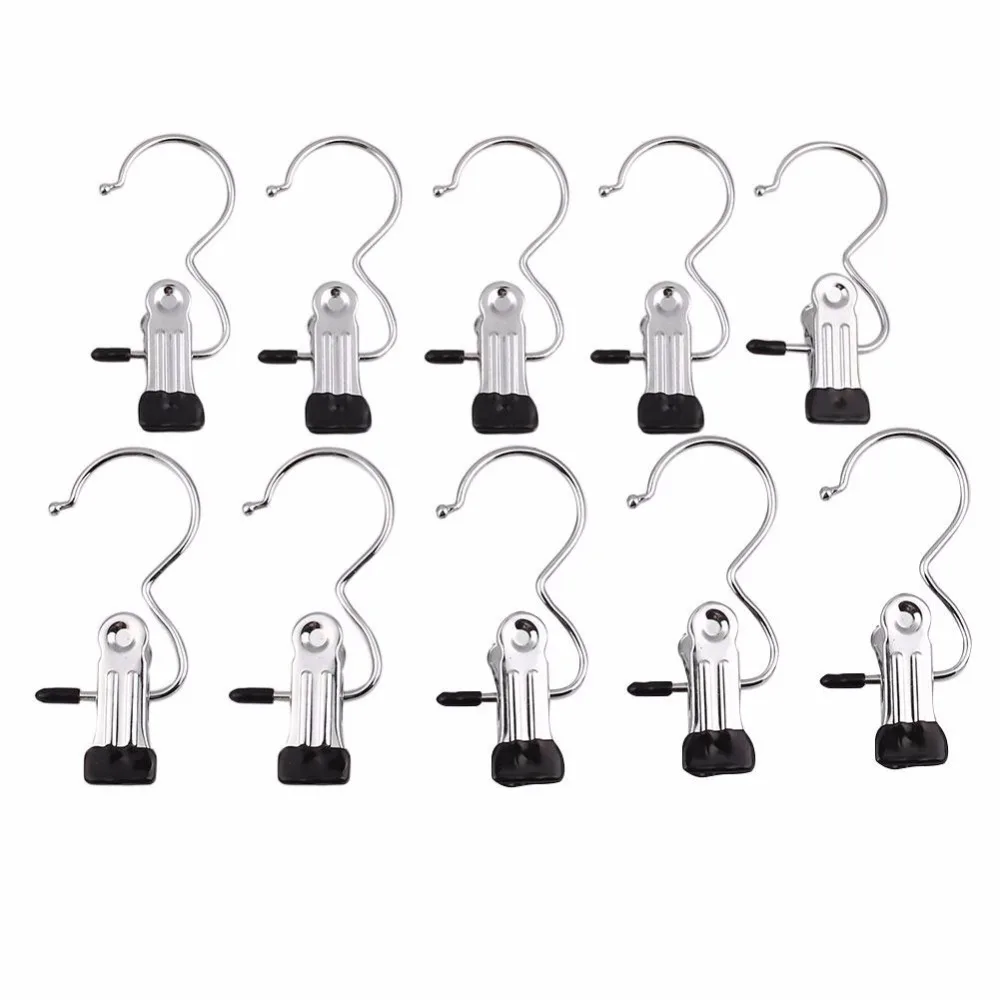STOOG 10PCS/Lot Clothes Hanger Hooks Laundry Stainelss Steel Clothes