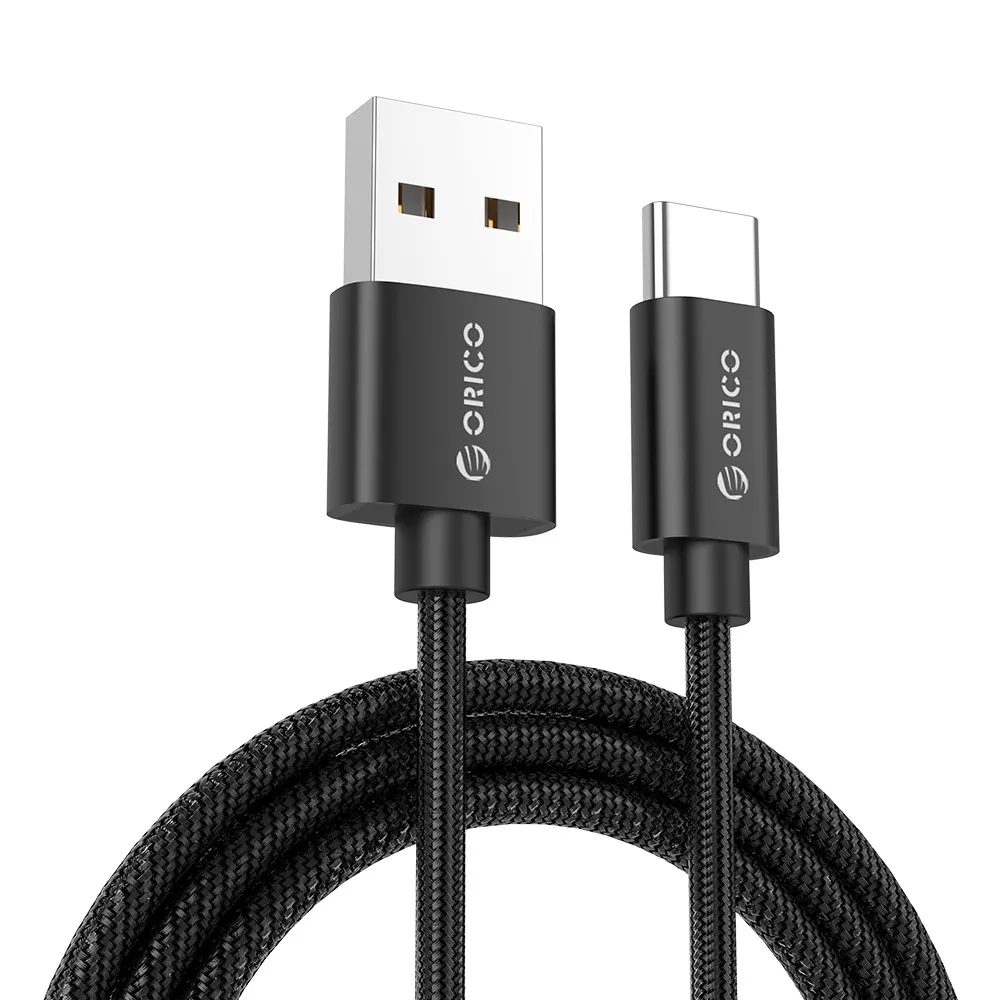 ORICO type-C USB кабель 3 А Быстрая зарядка 1 м кабель для мобильного телефона для samsung GALAXY S8 huawei Mate9 P10 Xiaomi MacBook type C кабель - Цвет: BLACK