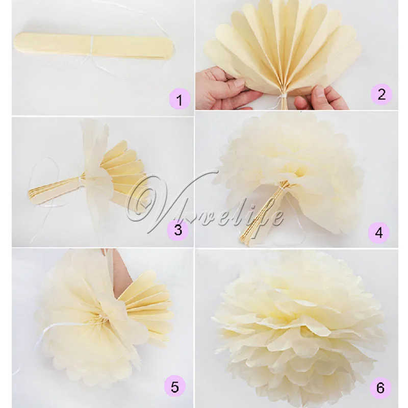 10 Pcs 38cm Tissue Paper Flower Pom Poms Pompoms Wedding Birthday