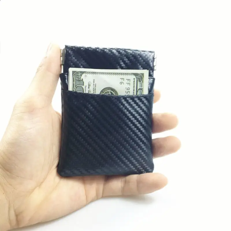 1 шт. мужской кожаный кошелек для монет, металлический весенний кошелек для карт, небольшая сумка для мелочи