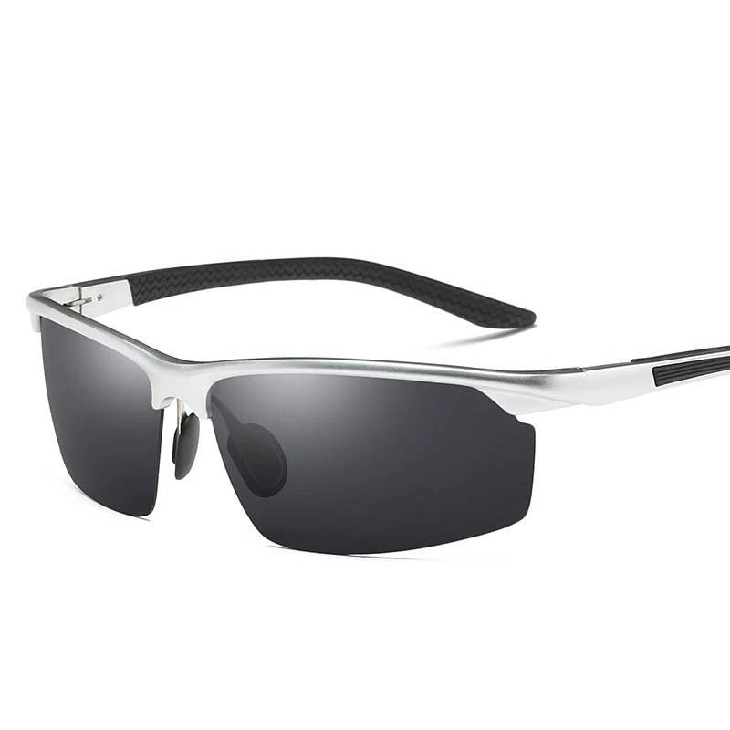 YSO солнцезащитные очки Для Мужчин Поляризованные UV400 алюминиево-магниевым рамки солнцезащитные очки для вождения очки полуоправы ретро солнцезащитные очки Аксессуары для Для мужчин 8529 - Цвет линз: Silver-Black