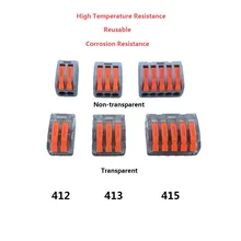 Wago Wire Connector 222 Series 100PCS/Bag Cage Spring Universal Fast  Wiring Conductors Terminal Block China Free Shipping