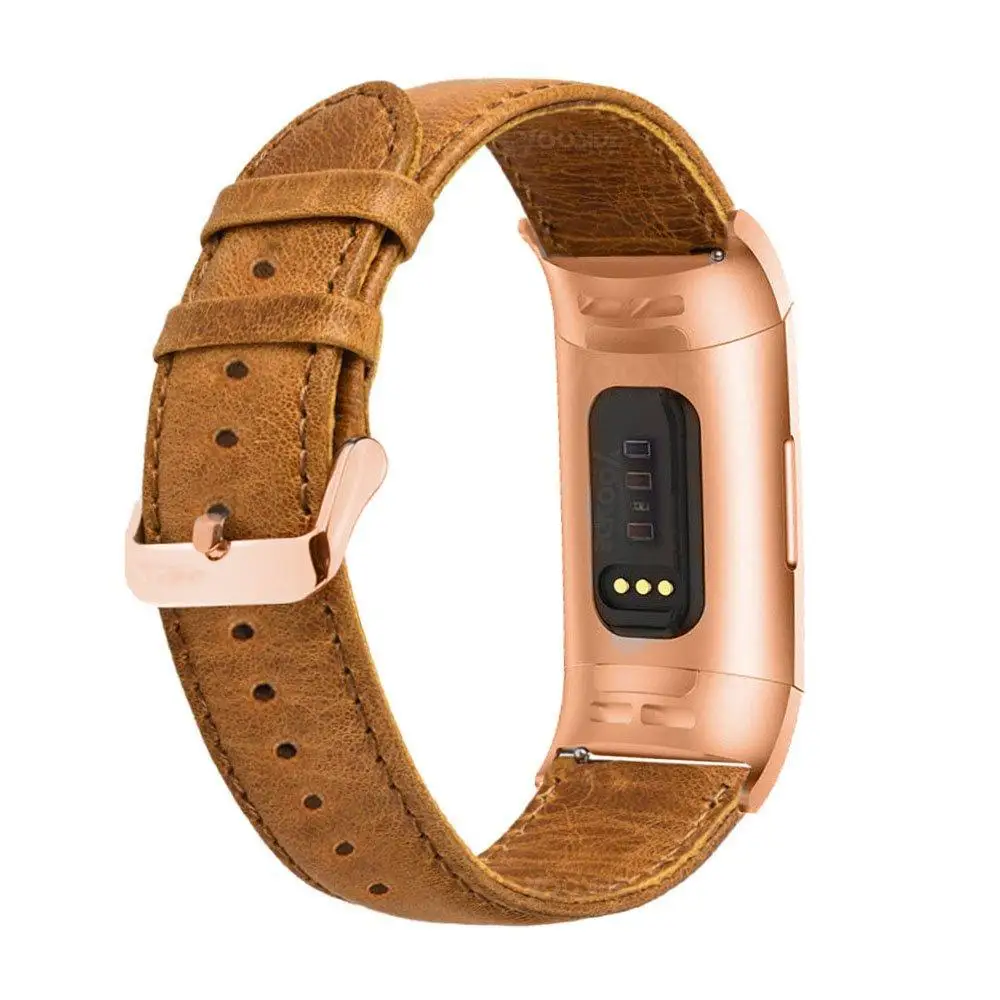 Ремешок для Fitbit Charge 3 из натуральной кожи браслет с переходной застежкой цвета
