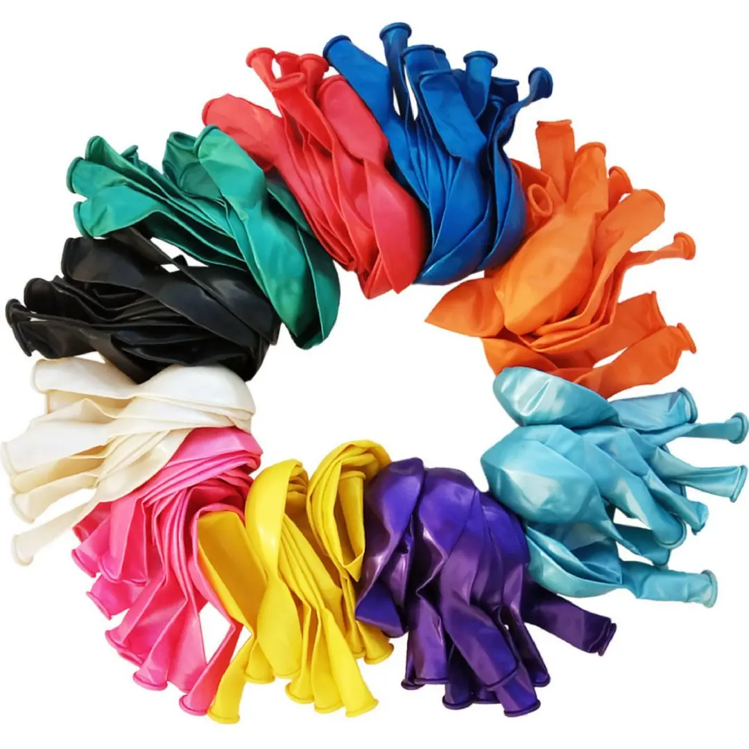 

METABLE 12 inch balloons Multi colored 110 Pcs Premium Metallic Jewel balloons, bulk of Rainbow Assorted Color latex balloons