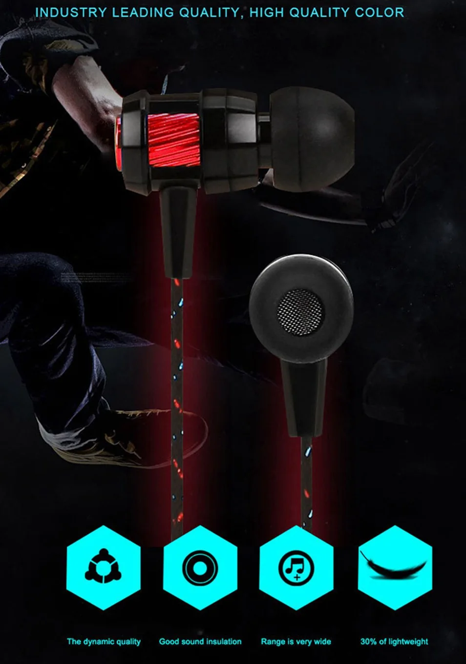 3.5mm In-Ear Earphone Hifi Bass Headphone With Microphone For Samsung Sony Xiaomi Redmi 4x Phone MP3 MP4 Wired Stereo Earphones  (2)