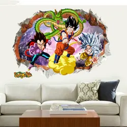 50*70 см мультфильм Dragon Ball наклейка с персонажами большого размера ПВХ Dragon Ball Z Goku Vegeta обои Супер Saiyan стикер s