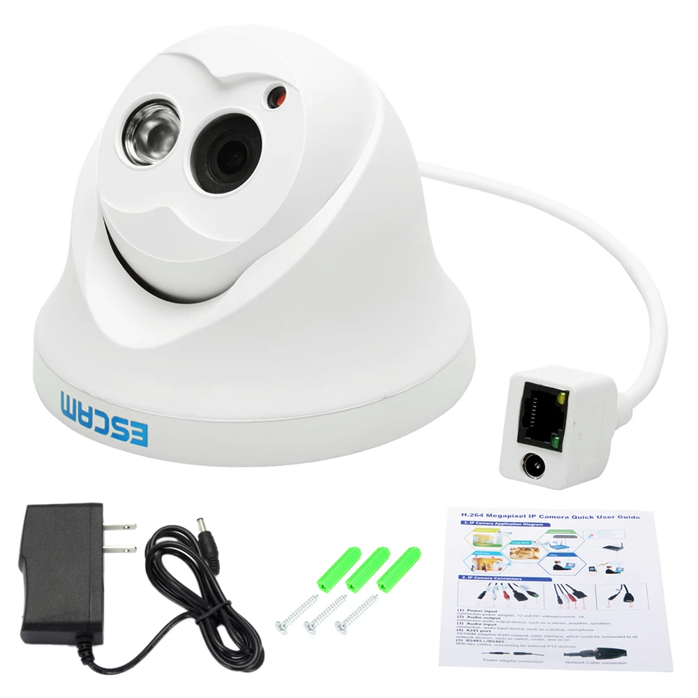 ESCAM миниатюрная Проводная IP камера ночного видения Onvif 3 6 мм линза HD 720P H.264 1/4 &quotCMOS