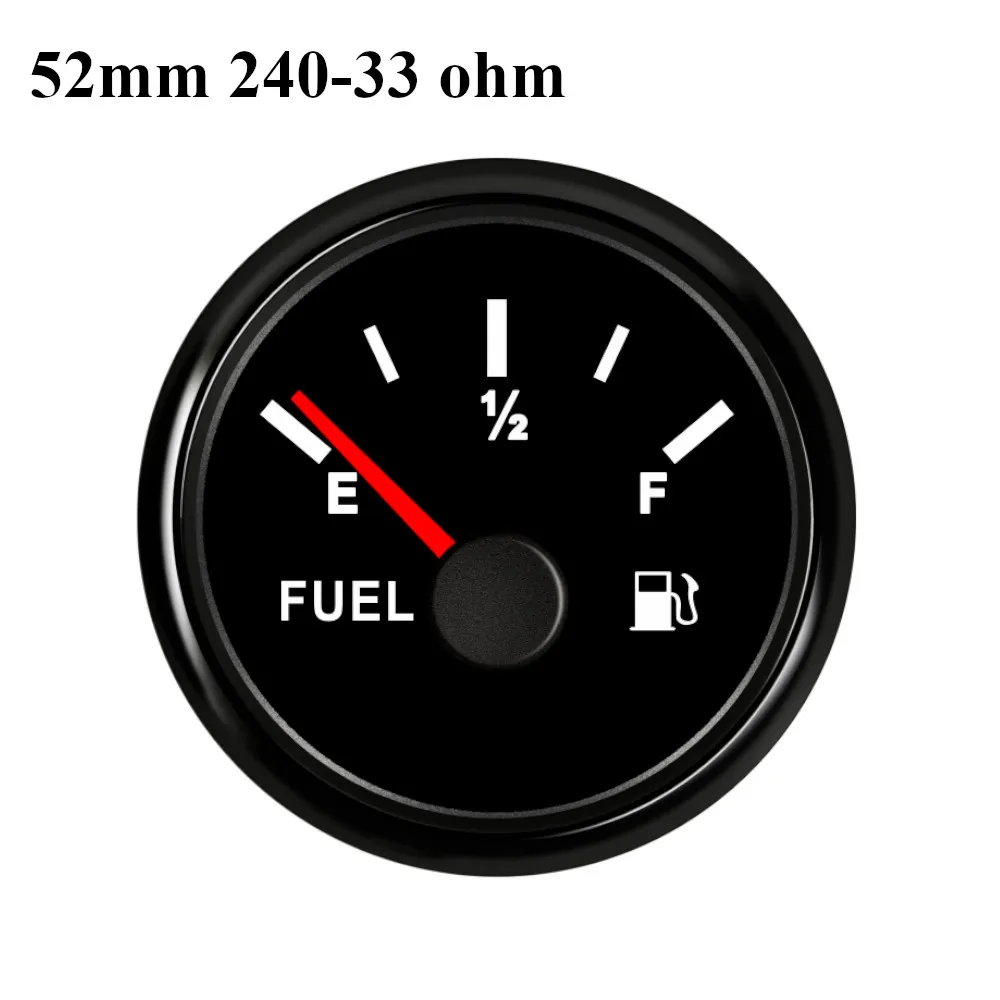 52 мм Указатель уровня топлива цифровой топливный расходомер 240-33ohm E-F автомобиля лодка датчик уровня масла для авто мотоцикла яхты подходит 12 в 24 В - Цвет: Black 1-2 Gauge