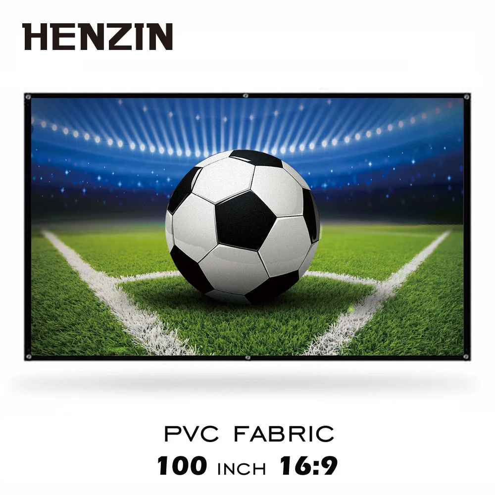 100 inch Wall Mounted PVC Projection Screen 16:9 Matte White HD Portable Projector for Home Theater Outdoor Movie | Электроника
