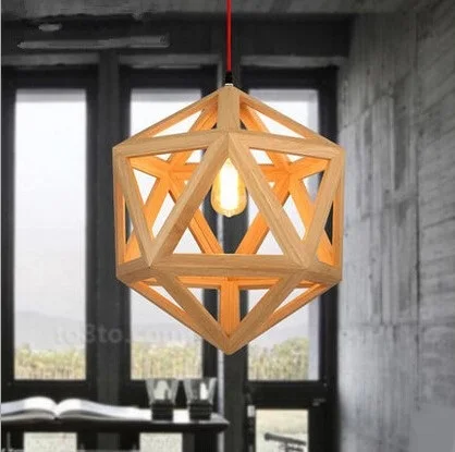

Solid Wooden Nordic living room bedroom dining room hot pot shop bar front desk wooden pendant lights MZ50