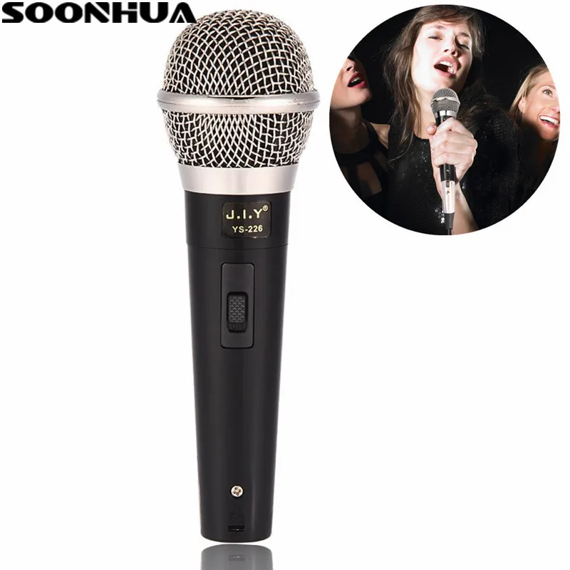 

SOONHUA Universal Handheld Wired Microphone Professional Dynamic HD Audio Karaoke Mic for Radio Braodcasting Singing Performance