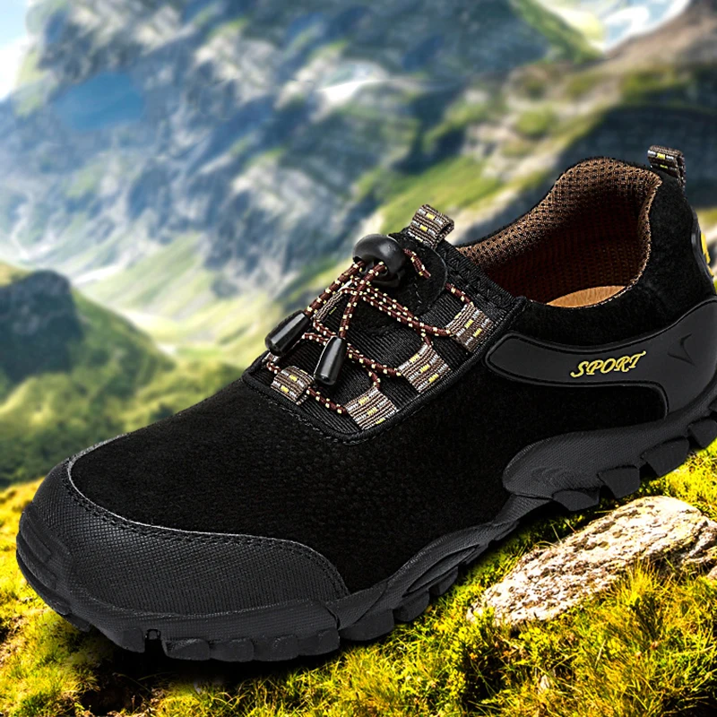 

High Quality Men Outdoor Hiking Shoes Rubber Sole Non-slip 2019 Outdoor Breathable Sport Shoes Hiking Shoes High-top Sneakers