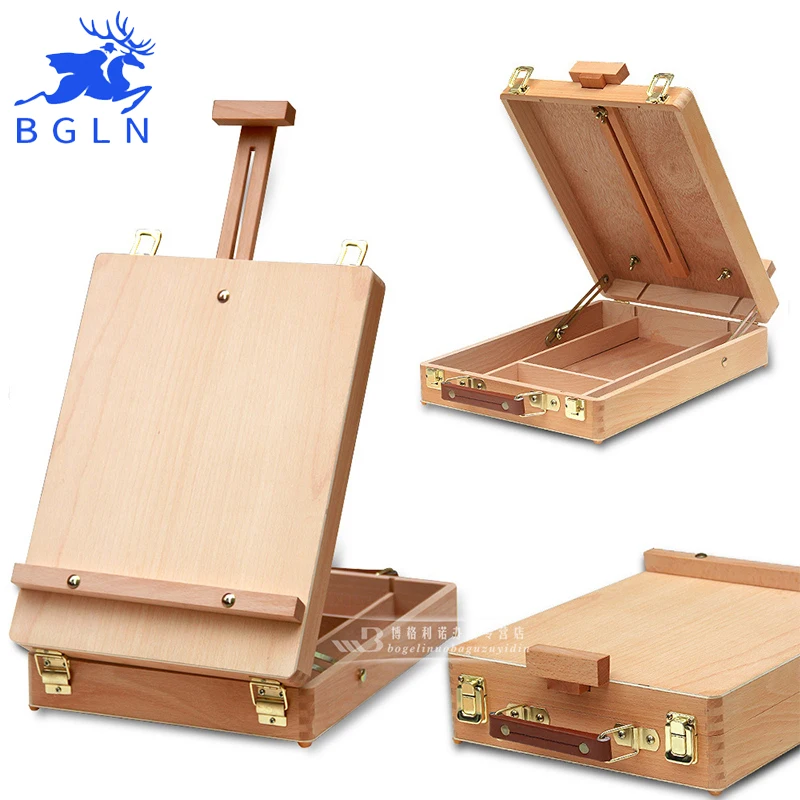 

BGLN Fillet Desktop Caballete Box Easel Painting Hardware Accessories Multifunctional Oil Paint Suitcase Box Art Supplies