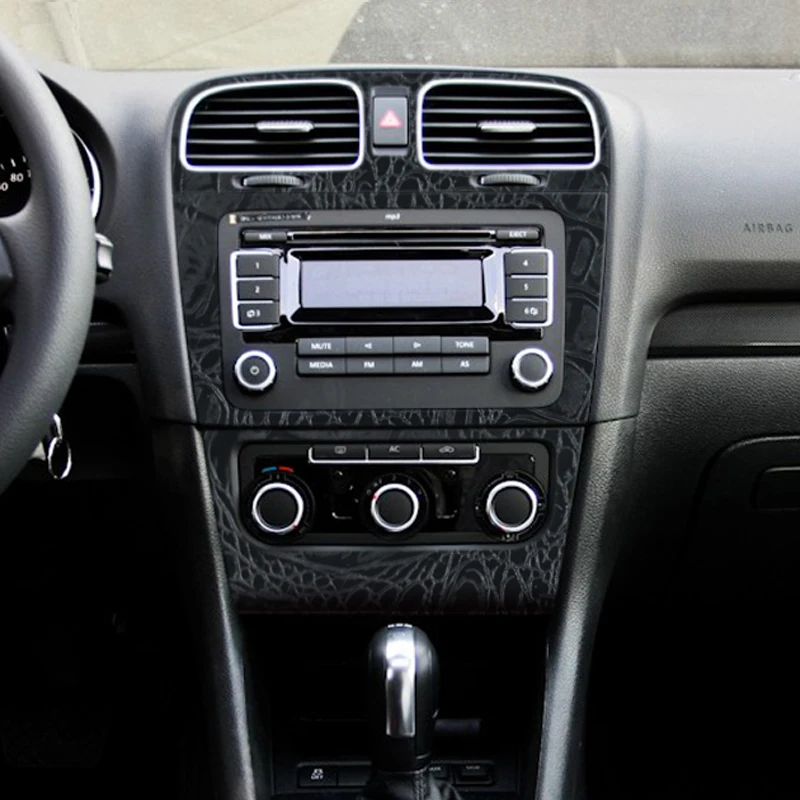 Interior Central Control Panel Door Handle Carbon Fiber Stickers Decals Car styling For Volkswagen VW Golf 6 MK6 GTI Accessories