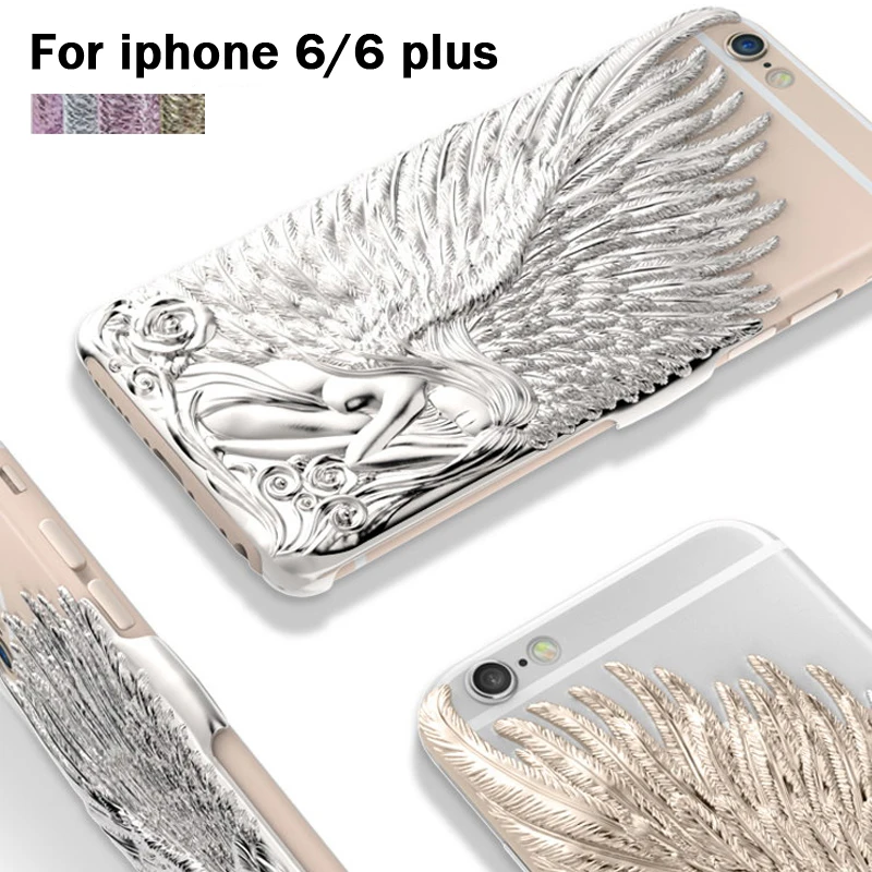 10x Роскошный чехол для iPhone 6 plus 5 inches3D задняя крышка с крыльями ангела защитный