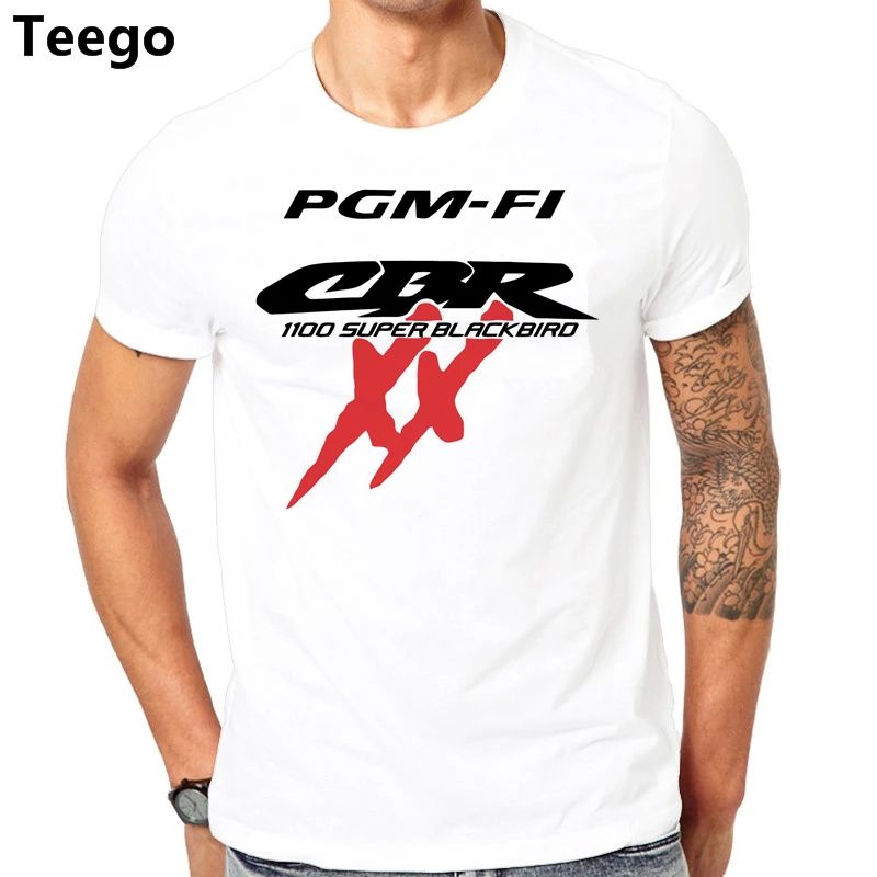 

Quality Shirts New Style PGM-FI Honda CBR 1100 XX Super blackbird white cotton t-shirt 01183 Short-Sleeve Casual O-Neck T Shirts