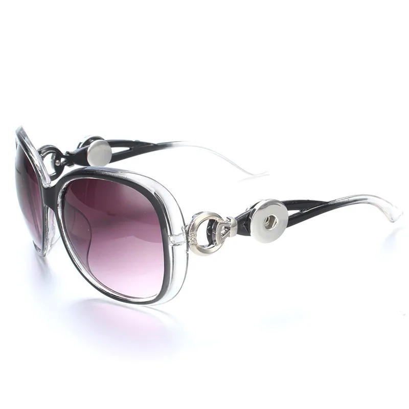 Новое украшение с защелкой кнопки солнцезащитные очки ретро овальные солнцезащитные очки подходят 18 мм Кнопка, защелка для мужчин и женщин - Окраска металла: ZN053F
