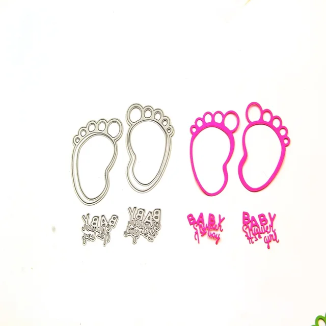 new embossing steel baby foot cutting dies stencils diy scrapbooking