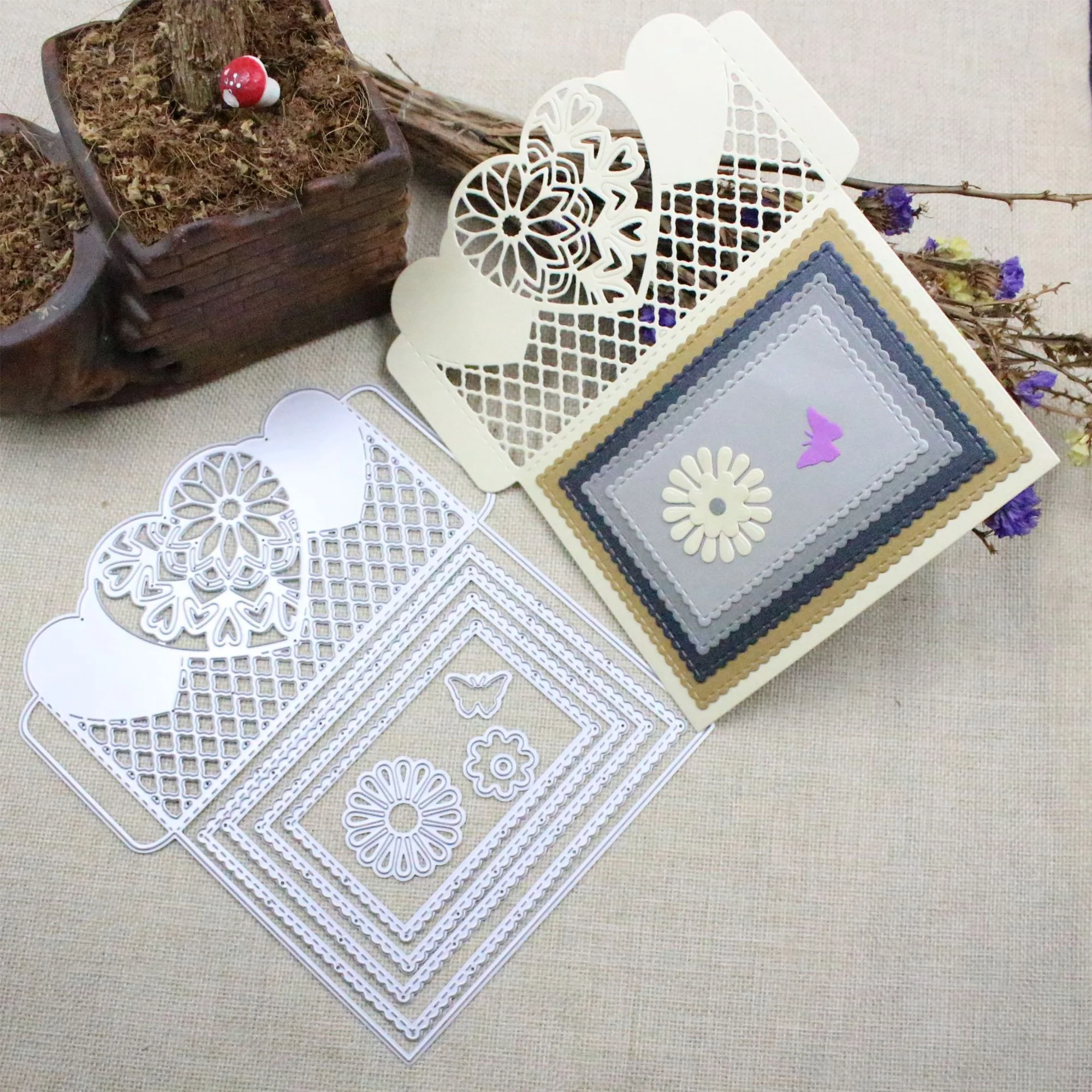 

Love Butterfly Envelope Cutting Dies Birthday Card Metal Stencil for Scrapbooking Decorative Craft Embossing Paper Card