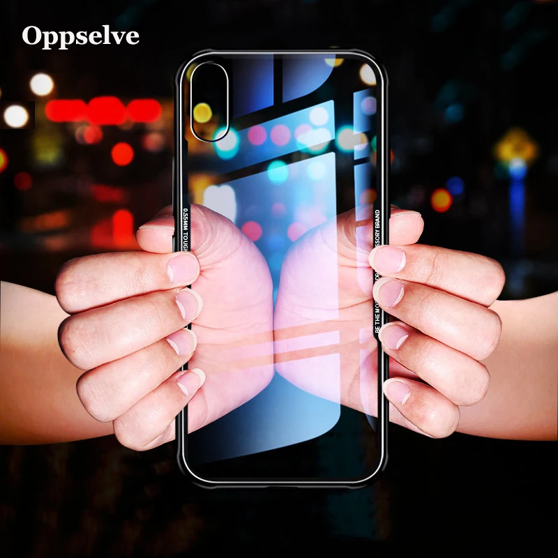 Роскошный стеклянный чехол для iPhone X IX 10 8 7 6 s Plus мягкий ТПУ прозрачный защитный