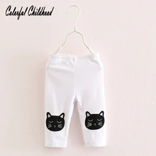 Г., летние повседневные штаны для маленьких девочек брюки с милым рисунком кота детская одежда, леггинсы пять штанов для детей от 2 до 10 лет