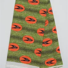 Зеленый Африканский печатных шифон ткань не Прозрачный полиэстер материал шифон Текстиль 5 ярдов