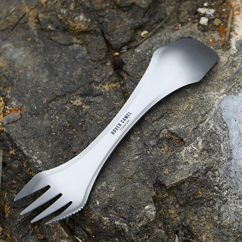 Rover luz Camel peso acampar al aire libre de 3 en 1 de titanio Spork de titanio cuchara tenedor cuchillo Ta8101rc